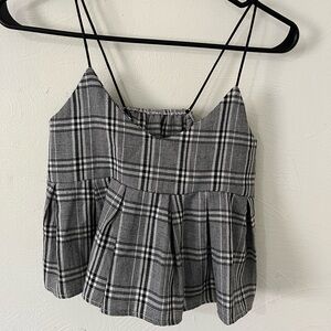 Black Checkered strappy top